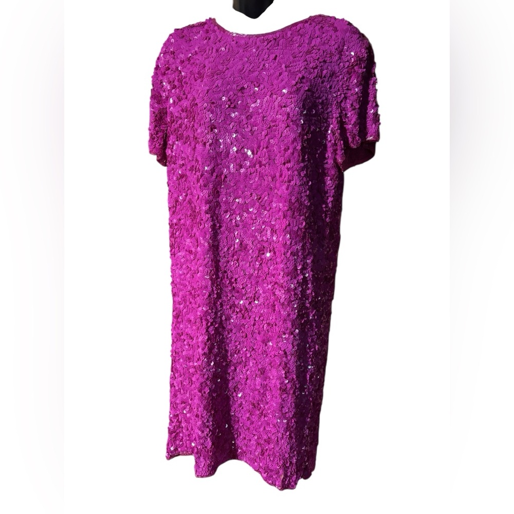 Pink Sequin Embellished Mini Dress